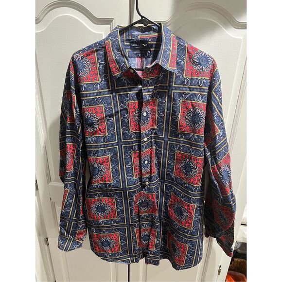 Daniel Cremieux XL Shirt Made in Hong Kong Paisley Bandana Fine Cotton - Picture 7 of 9